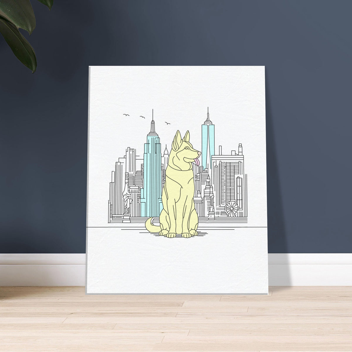 Urban Paws - Dog and Cityscape Canvas - - Canvas Prints