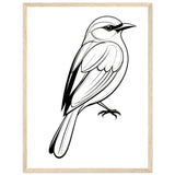 Serenity in Lines - Framed Bird Poster - 45x60 cm 18x24″ Wood frame - Framed Posters