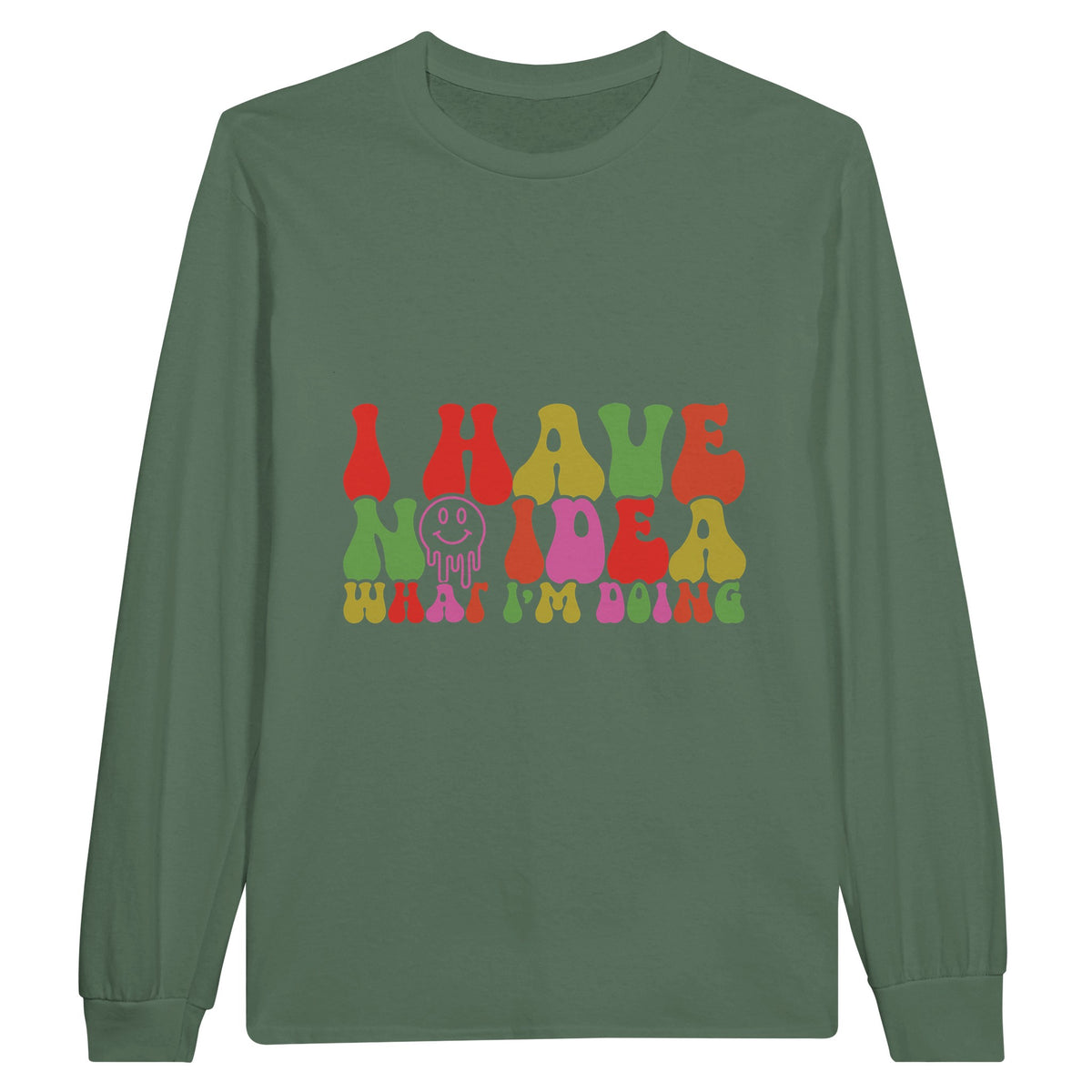 Confidently Lost - Wear Your Uncertainty with Style - Military Green - Long Sleeve T-shirts