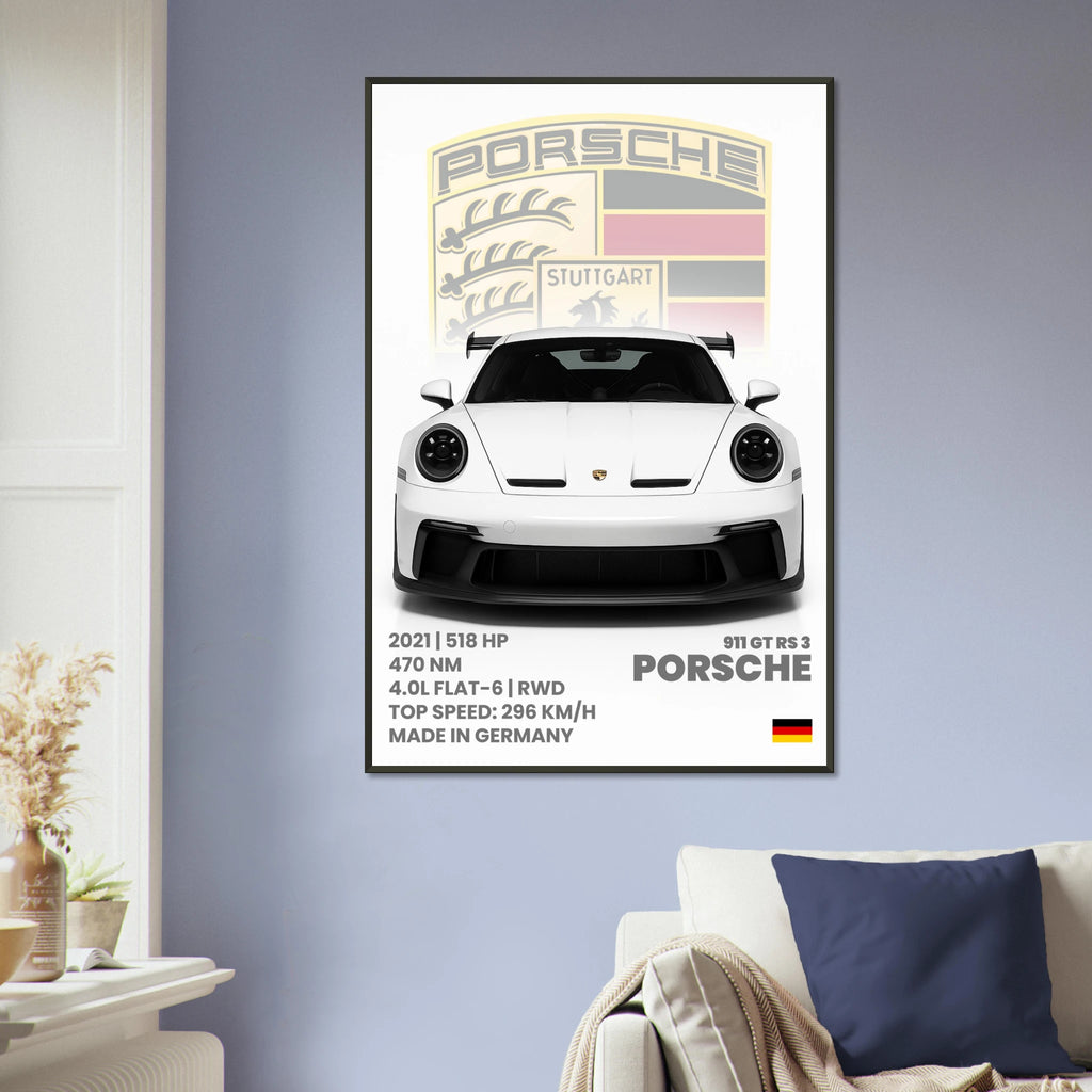 Supercar Metal Framed Poster – Porsche, Jesko & Lambo Set - - Metal Framed Posters