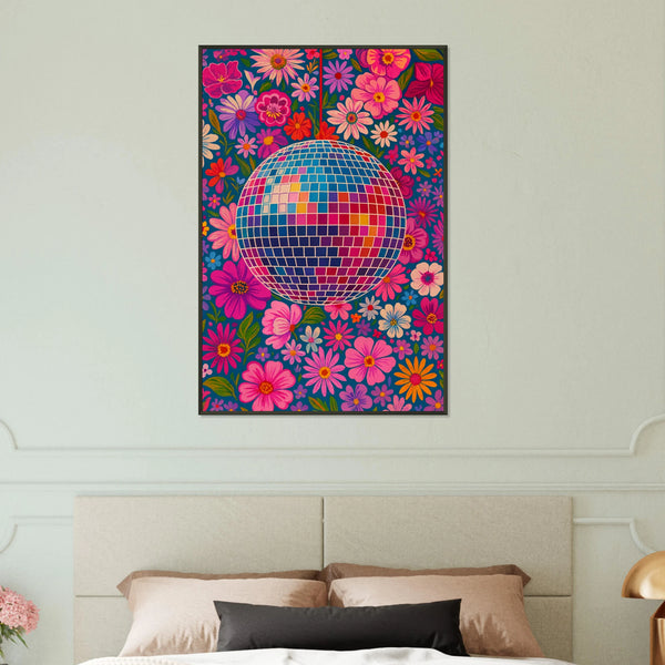 Disco Globe Floral – Metal Framed Poster Gift - Default Title - Metal Framed Posters