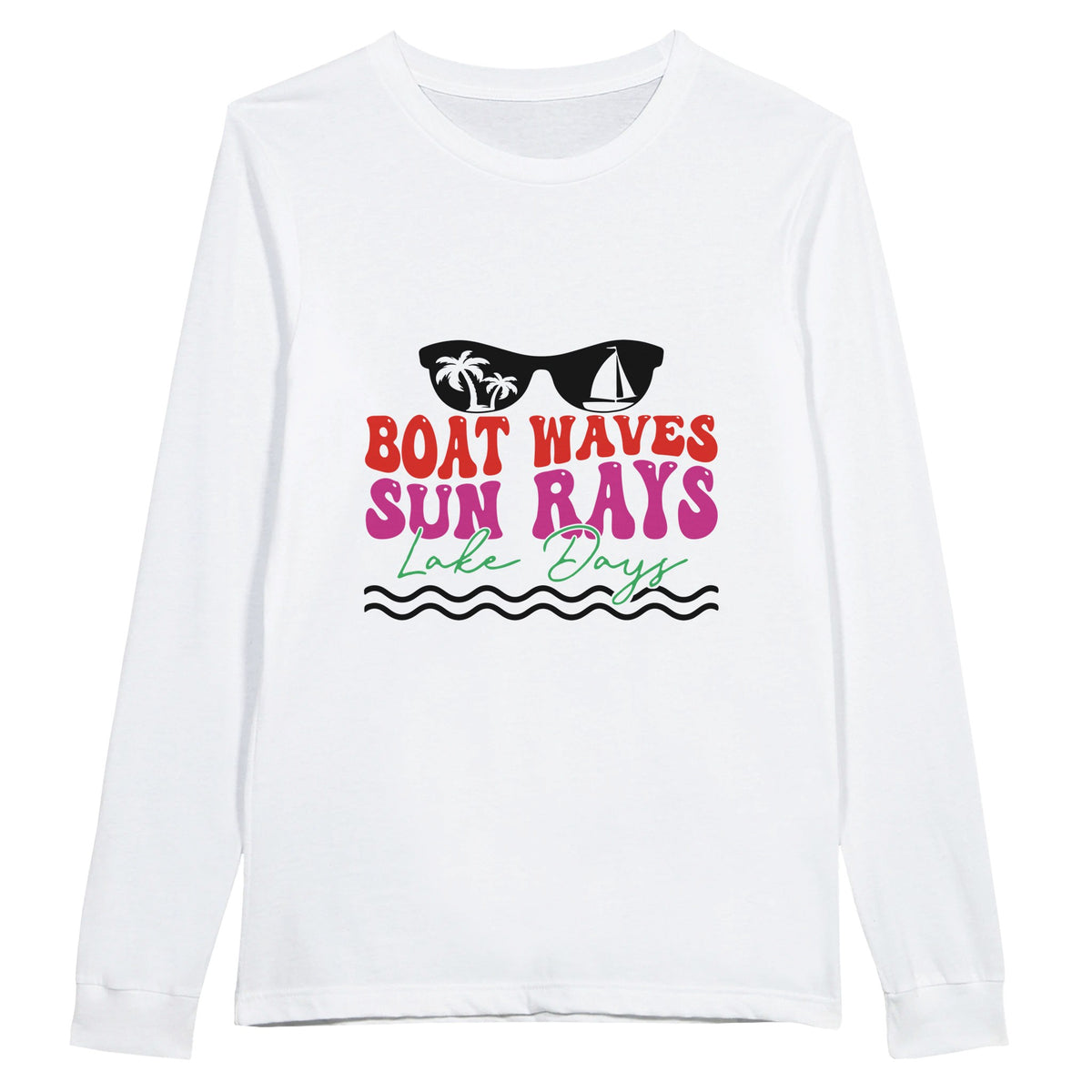 Sail Away - BOAT WAVES, SUN RAYS Adventure - White - Sweatshirt