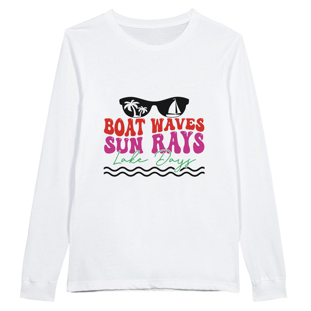 Sail Away - BOAT WAVES, SUN RAYS Adventure - White - Sweatshirt