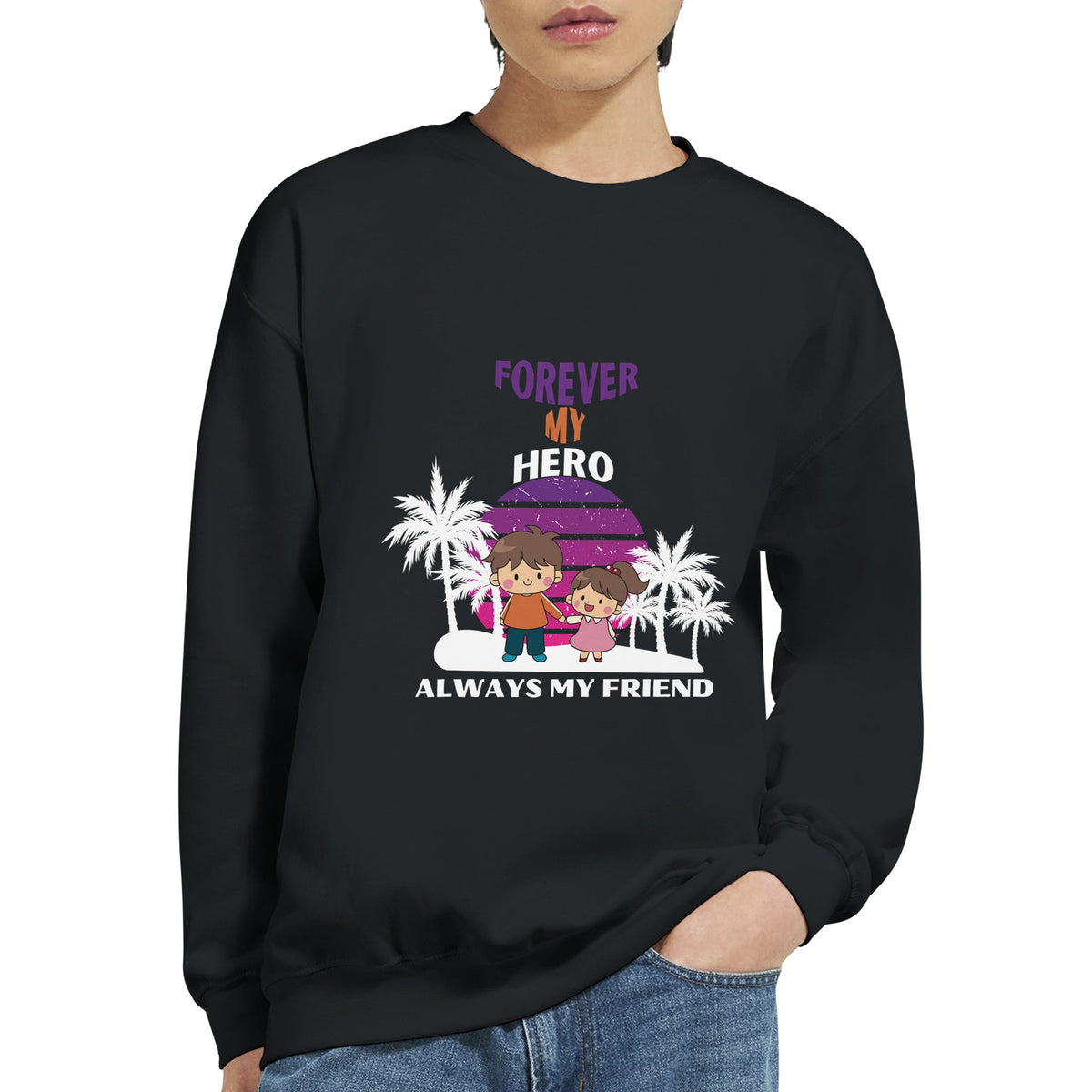 Palm Trees & Memories - Forever My Bro Sweatshirt - Black - Sweatshirts