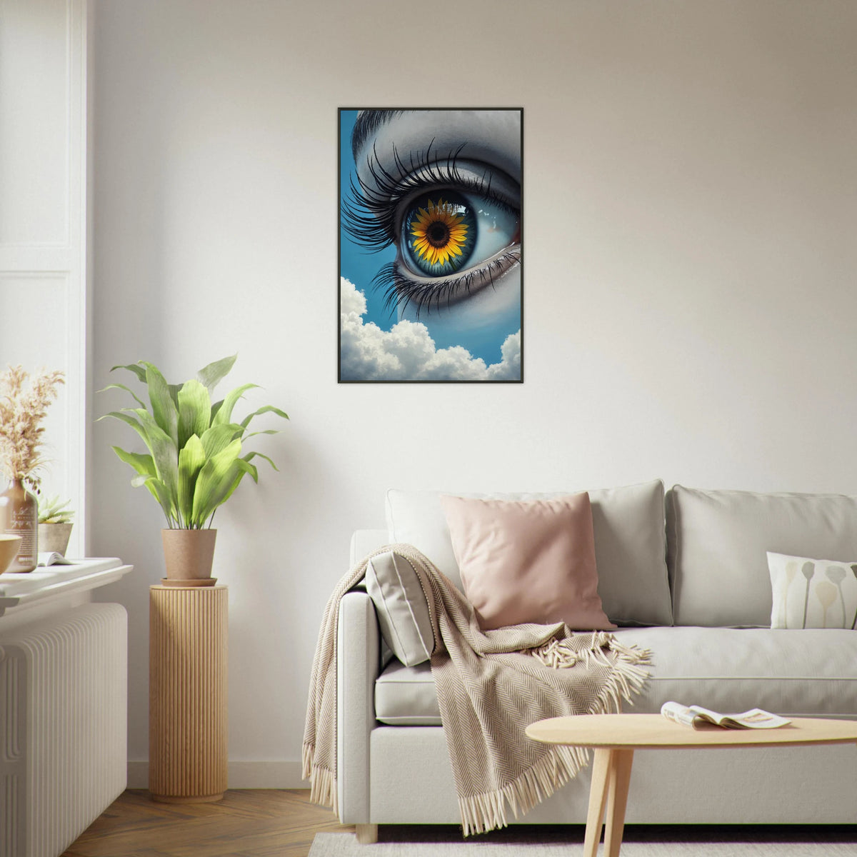 Sunflower Vision - A Window to Joyful Memories - 60x90 cm 24x36″ - Metal Framed Posters