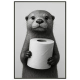 Otter with a Twist – Unique Metal Framed Poster Gift - - Metal Framed Posters