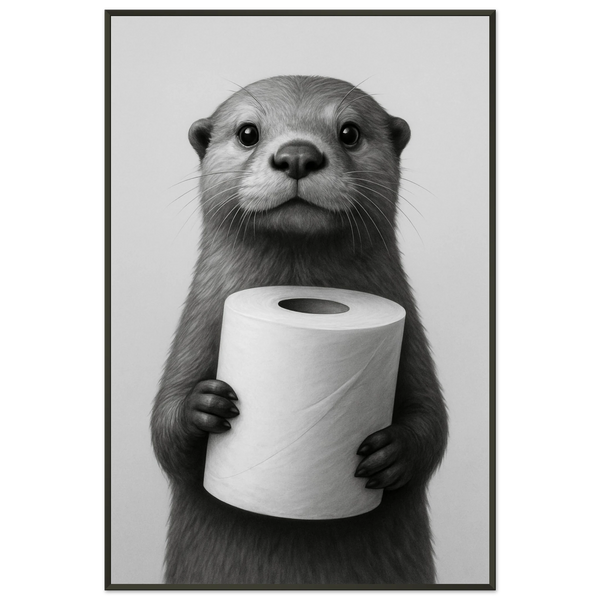 Otter with a Twist – Unique Metal Framed Poster Gift - - Metal Framed Posters