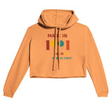 Bold & Cozy - Women's Fashion Customizable Cropped Hoodie - Peach - Hoodies