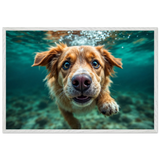 Gift a Smile – Framed Dog Art for Him/Her - - Wooden Framed Posters