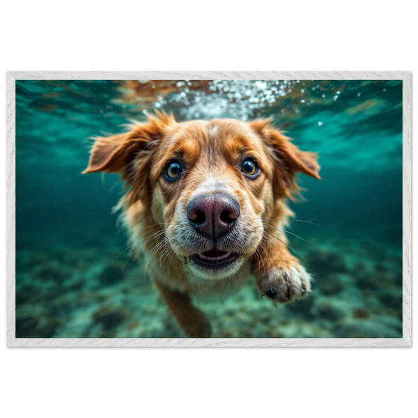 Gift a Smile – Framed Dog Art for Him/Her - - Wooden Framed Posters