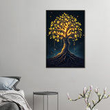 Golden Lumina - Mystical Tree Framed Poster - 60x90 cm 24x36″ - Metal Framed Posters