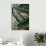 Gift Tranquility – Green Abstract Framed Canvas - Wood frame - Canvas