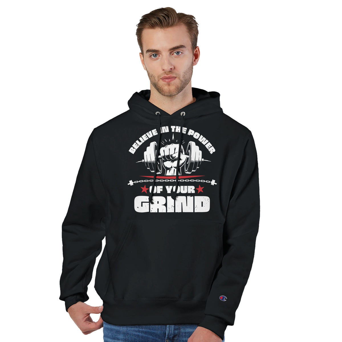 Strength and Resilience - Gear Up with Gym Power - Black - Hoodies