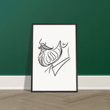 Beard and Bow - A Minimalist Tribute to Style - - Wooden Framed Posters