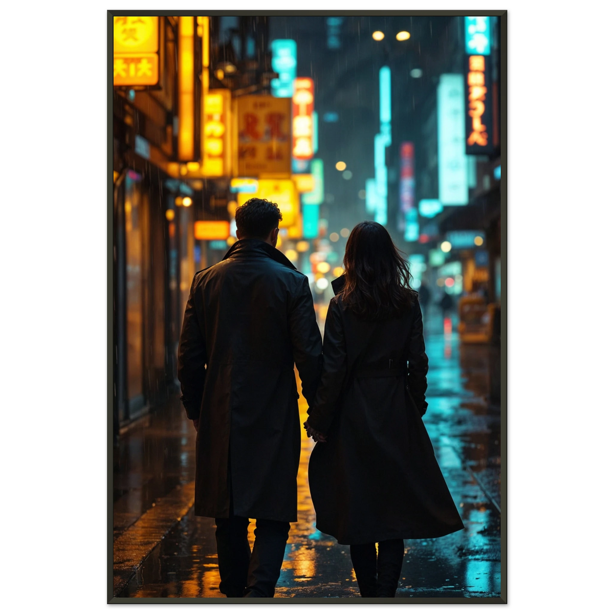 City Walks Together – Giftomory Framed Poster - - Metal Framed Posters