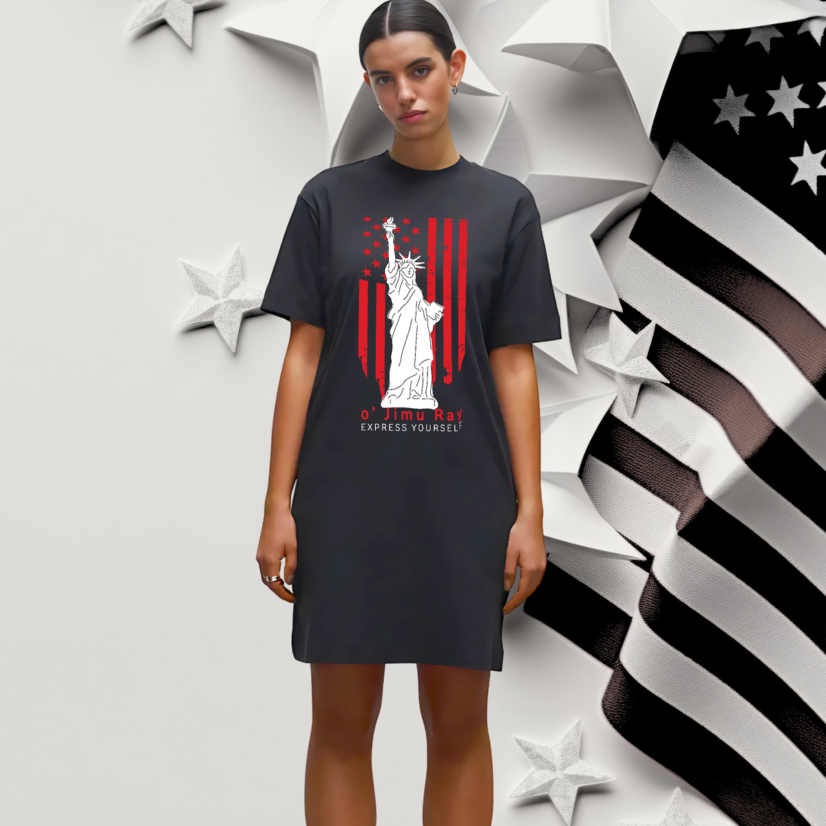 Liberty's Embrace Tee Dress - 4th July Special - - Tee Dress