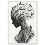 Whispering Branches – Wooden Framed Poster Keepsake - White frame - Wooden Framed Posters