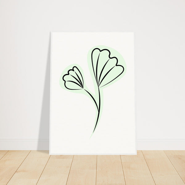 Elegant Floral Essence - Wooden Framed Art - 70x100 cm 28x40″ White frame - Wooden Framed Posters