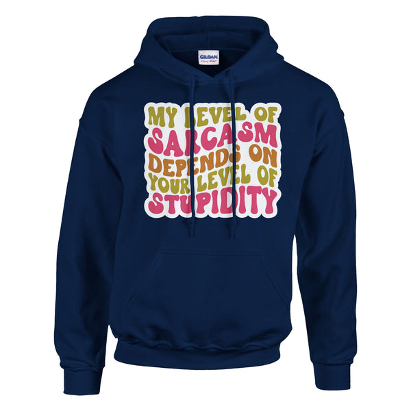 Sarcasm Showcase - My Level of Sarcasm Gear - Navy - Hoodies