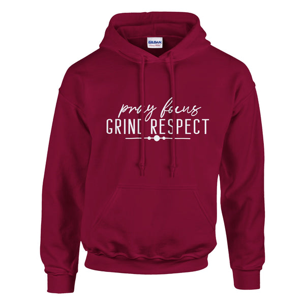 Pray, Grind, Respect - Wear the Motivation - Cardinal Red - Hoodies