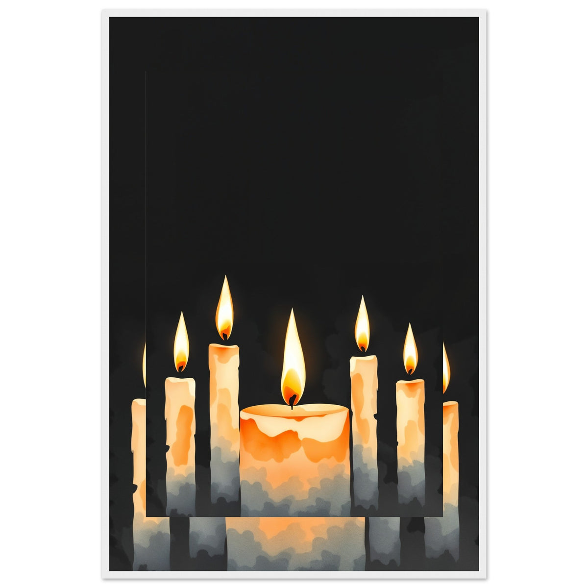 Candlelight Dreams - Serene Candle Framed Print - - Wooden Framed Posters