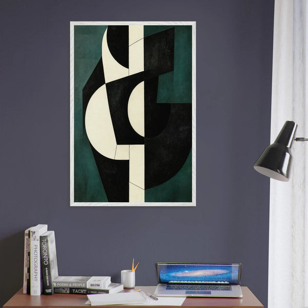 Contemporary Lines – Artistic Wooden Framed Poster Gift - - Wooden Framed Posters