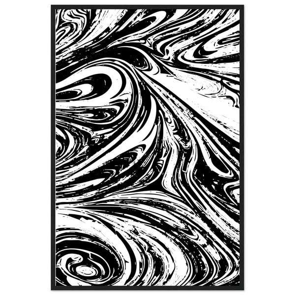 Black & White Swirl - Premium Matte Framed Poster - 60x90 cm 24x36″ Black frame - Metal Framed Posters