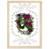 Masked Enchantment - Deluxe Framed Poster - A4 21x29.7 cm 8x12″ Wood frame - Framed Posters