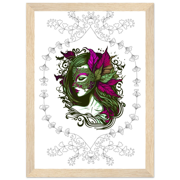 Masked Enchantment - Deluxe Framed Poster - A4 21x29.7 cm 8x12″ Wood frame - Framed Posters