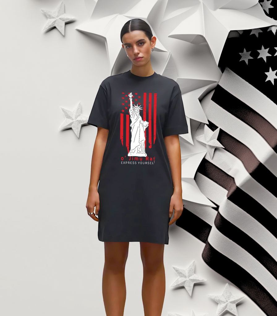 Liberty's Embrace Tee Dress - 4th July Special - - Tee Dress