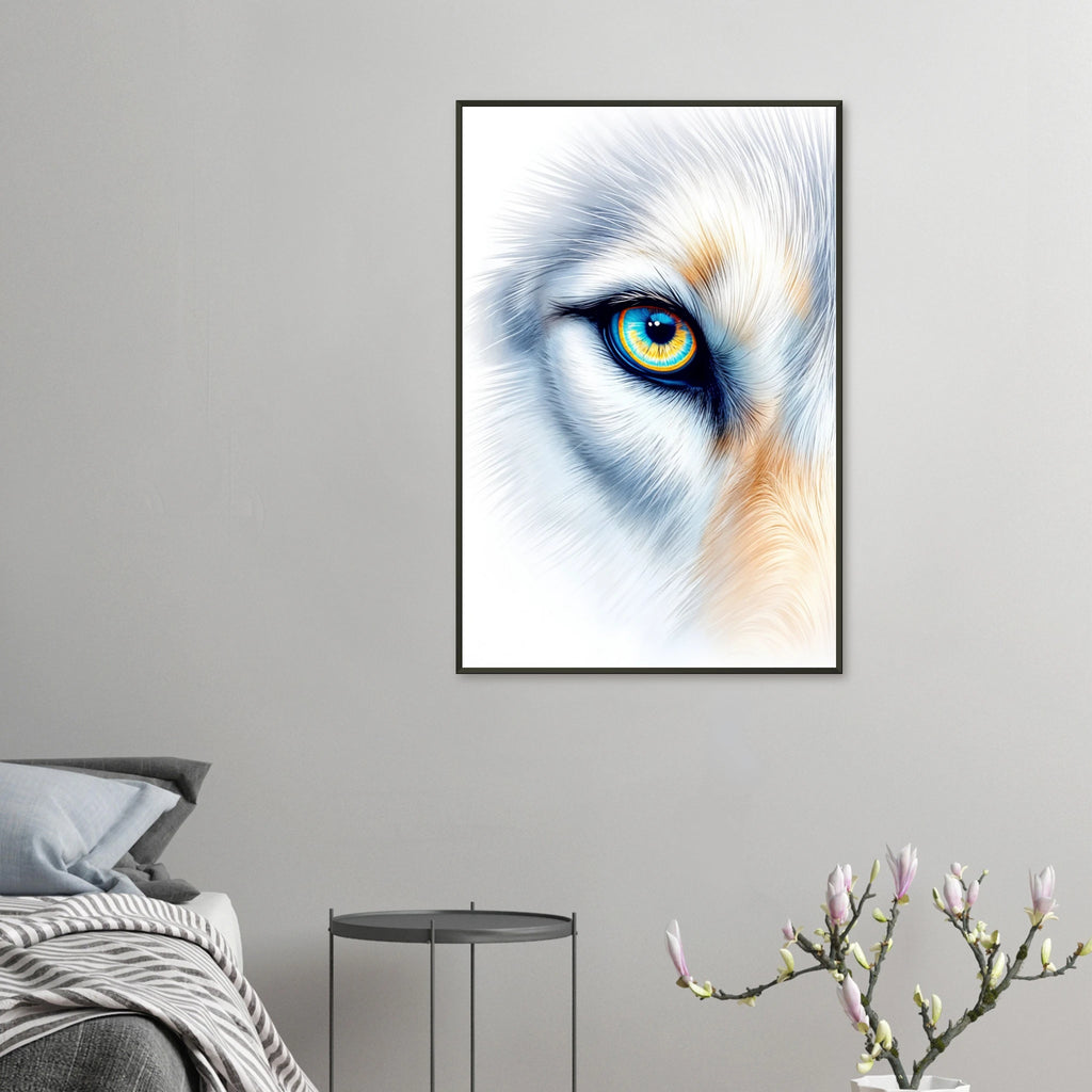 Untamed Spirit - Wolf Eye Framed Artwork - 60x90 cm 24x36″ - Metal Framed Posters