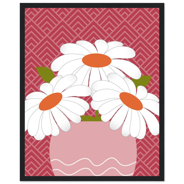 Daisy Dreamscape - Luxurious Wall Art - 40x50 cm 16x20″ Black frame - Wooden Framed Posters