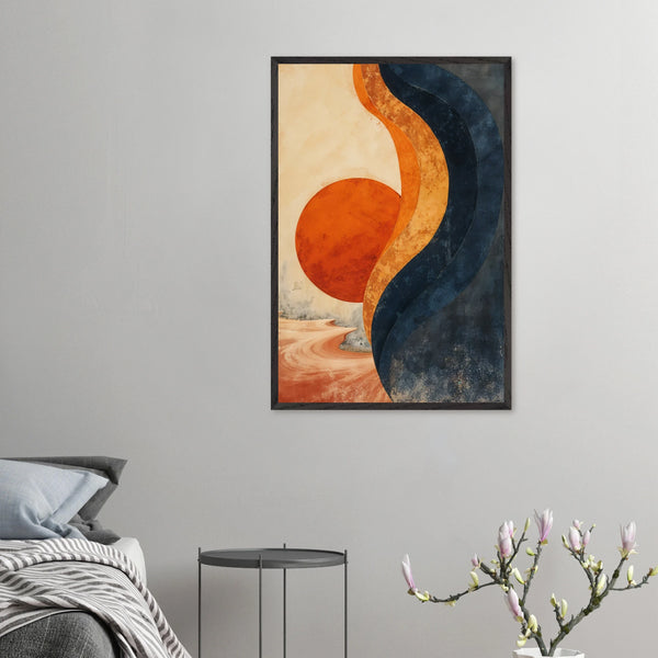 Gift Abstract Peace – Wooden Framed Boho Poster - Black frame - Wooden Framed Posters