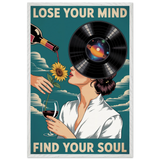 Find Your Soul - Framed Art for Music & Wine Lovers - - Wooden Framed Posters
