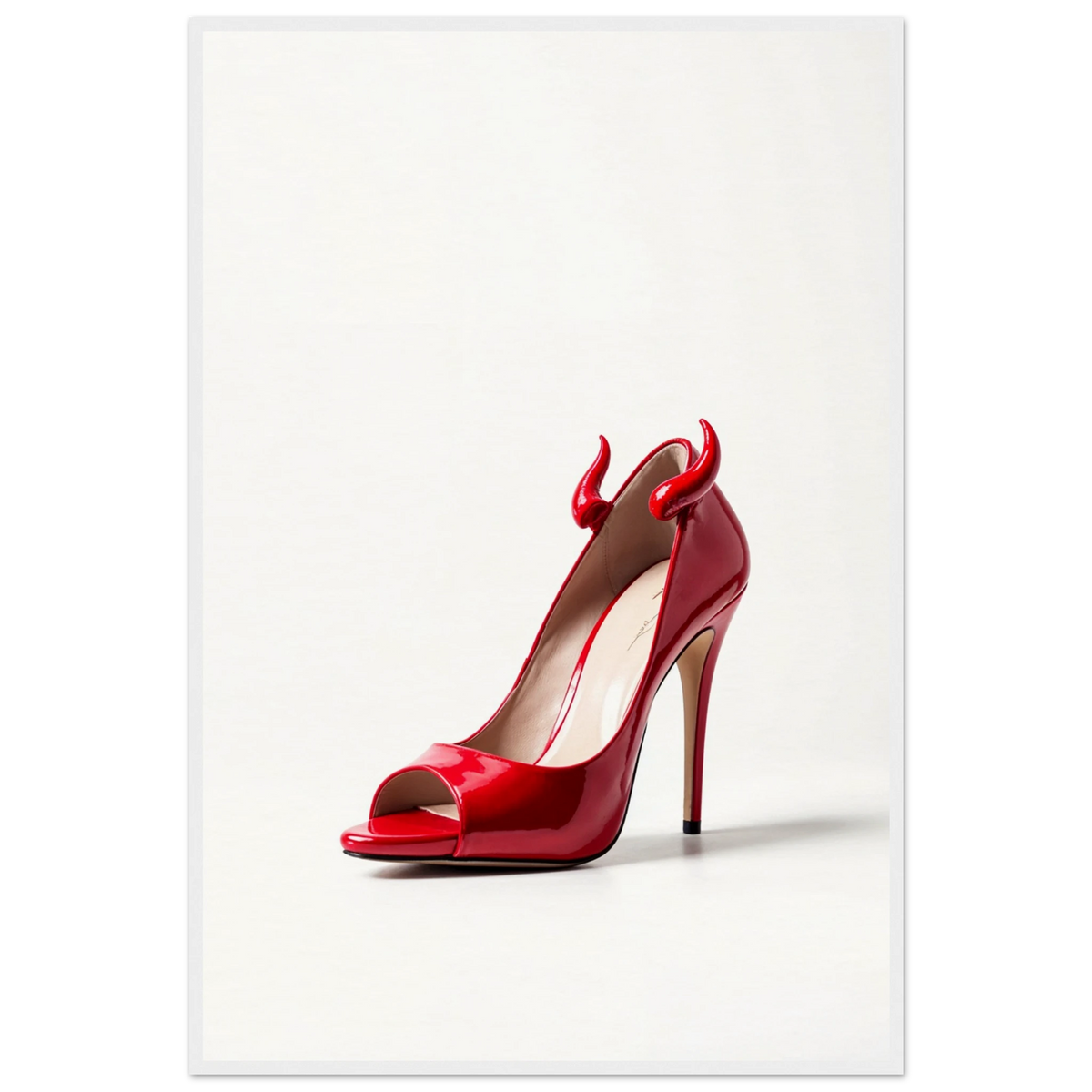 Devil in Red - Iconic Heel Framed Art - - Wooden Framed Posters