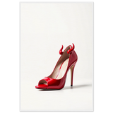 Devil in Red - Iconic Heel Framed Art - - Wooden Framed Posters