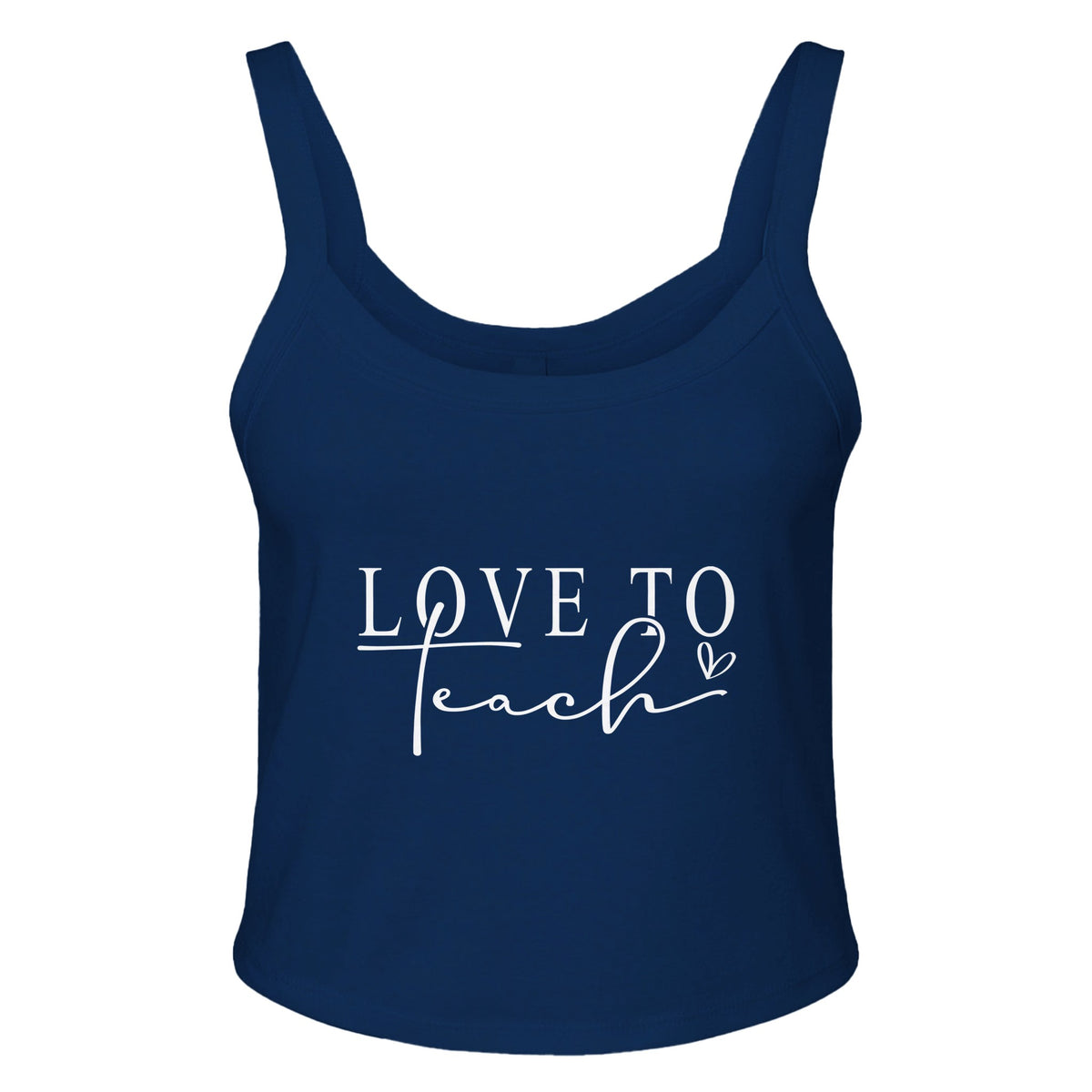 Educator's Pride - Love to Teach Cotton Tank - solid navy blend - Tank Tops