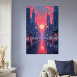 Rain in Neon – Fine Art Poster for Him/Her - Default Title - Posters