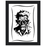 Edgy Artistry - Black and White Character - 15x20 cm 6x8″ Black frame - Wooden Framed Posters