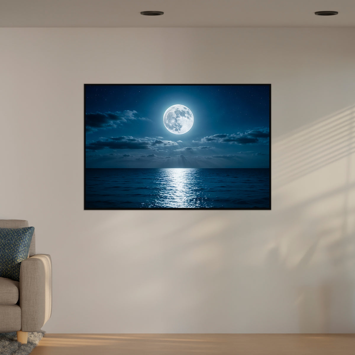 Midnight Tranquility - Wooden and Metal Framed Poster - Gold Metal Glossy Photo -