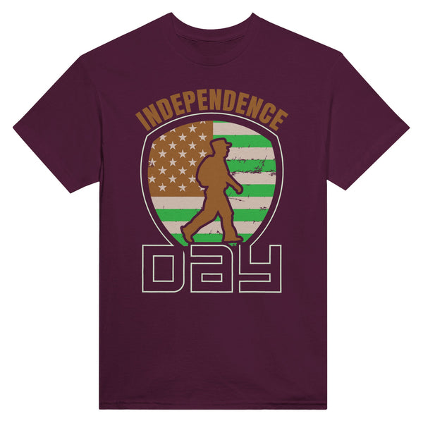 Liberty Lines - Celebrate Independence Day in Style! - Maroon - T-Shirts