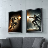 Dynamic Duel: Epic Showdown - 16x24 - Framed Posters