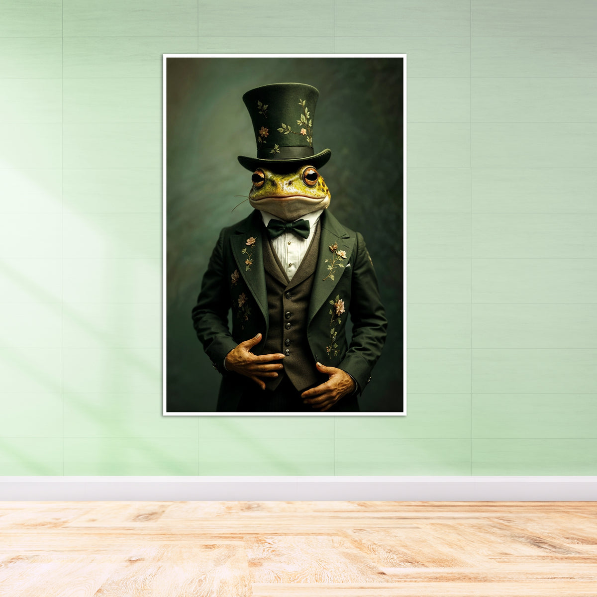 A Froggy Formal - A Whimsical Wall Art - 24x36 - Framed Posters