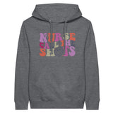 Nurse Calls the Shots Premium Unisex Pullover Hoodie - Charcoal Heather - Print Material