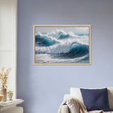 Ocean Symphony - Captivating Waves in Motion - - Framed Canvas