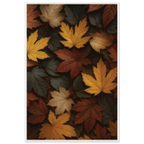 Golden Autumn Leaves - 60x90 cm 24x36″ - Wooden Framed Posters