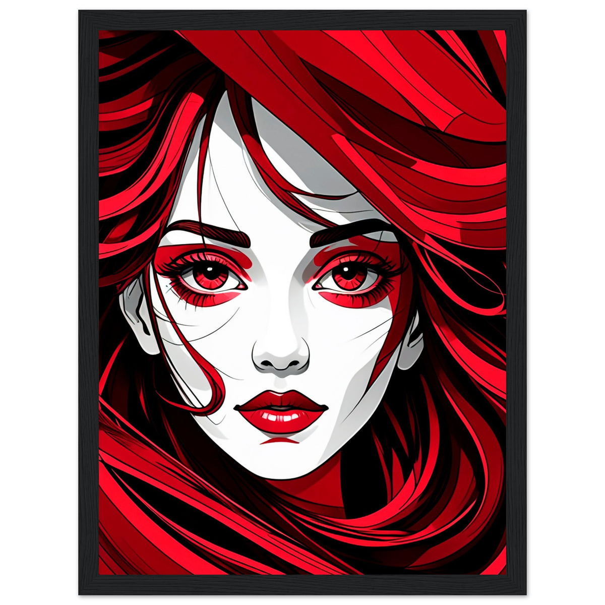 Red Passion - Art That Speaks - 30x40 cm 12x16″ Black frame - Framed Poster