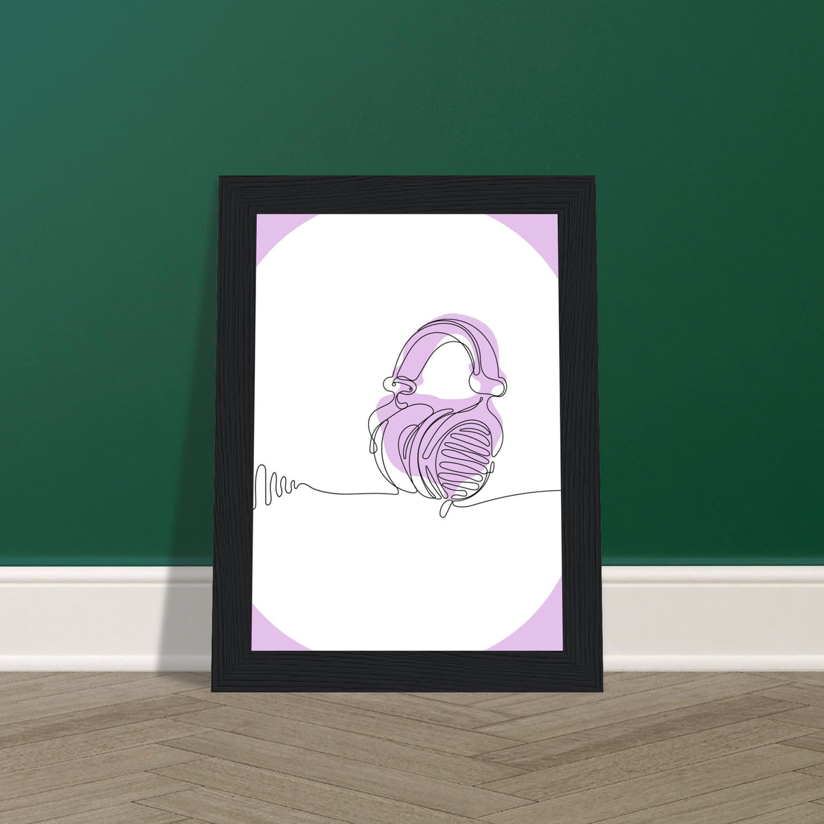 Melodic Moments - Stylish Headphones Print - - Framed Prints