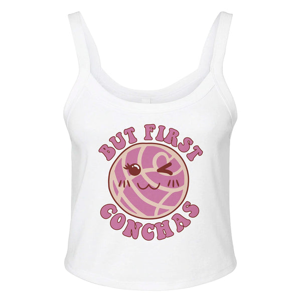 Concha Lover's Delight - But First, Conchas - solid wht blend - Tank Tops