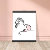 Regal Simplicity - Minimalist Lion Design - 40x50 cm 16x20″ Black wall hanger - Posters With Hanger